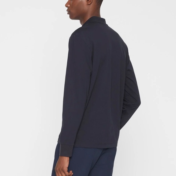 Refined Long Sleeve Polo - New With Tags - NEVER WORN - Dk Blue w/ Black Collar - Picture 2 of 3